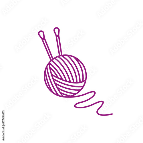 Ball of yarn and skewers. vector illustration photo