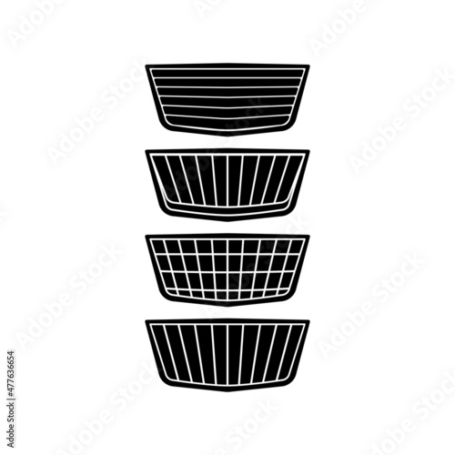 Front grill design for cars and various vehicles. Vector