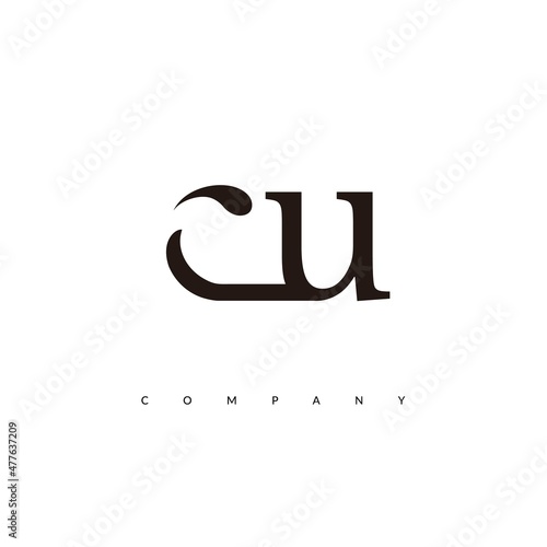 Initial CU Logo Design Vector