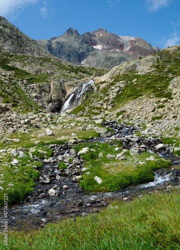 Waterfall in the mountains of Ordesa and Monte Perdido, Aragon