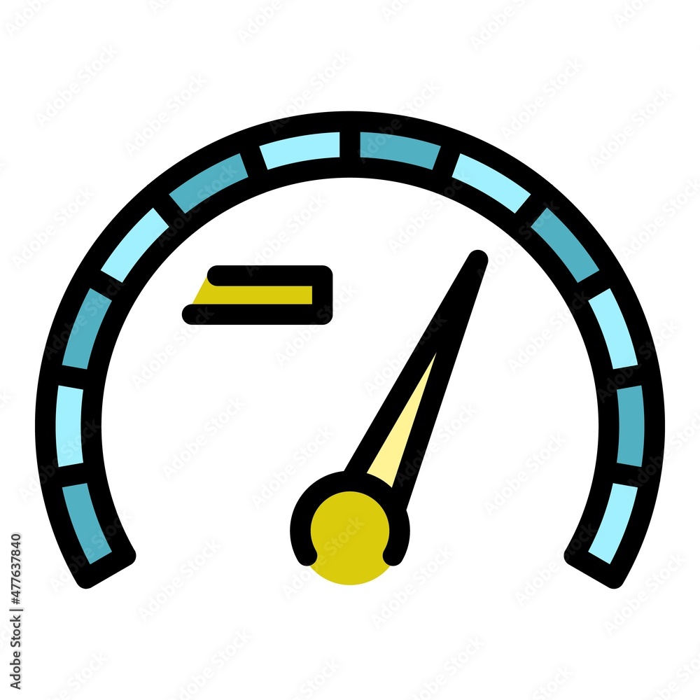 Internet speed check icon. Outline internet speed check vector icon color flat isolated Internet speed check icon. Outline internet speed check vector icon color flat isolated