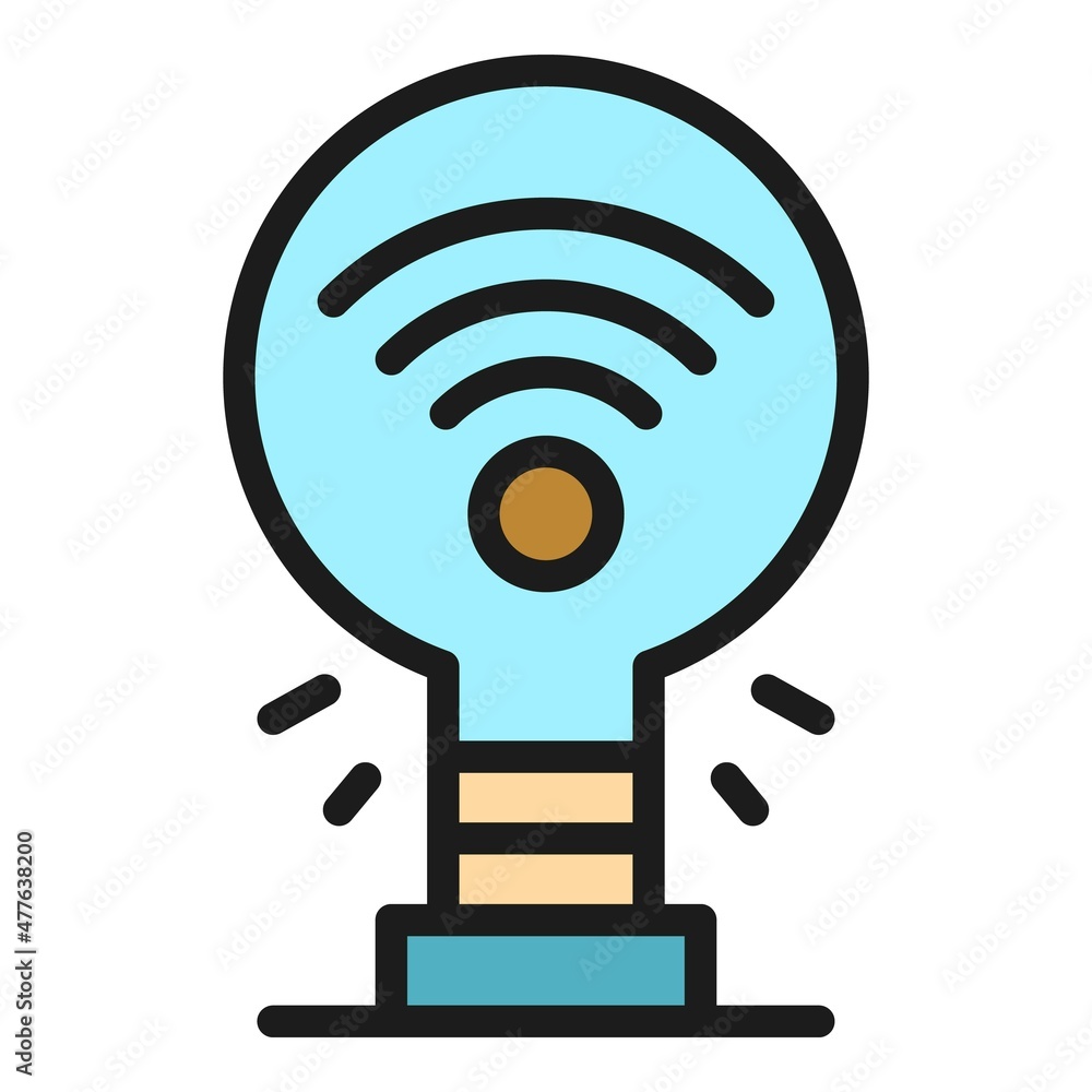 Wifi network icon. Outline wifi network vector icon color flat isolated Wifi network icon. Outline wifi network vector icon color flat isolated