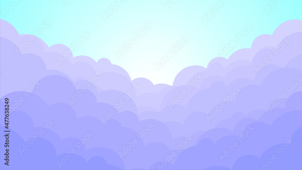 Sky and clouds background. Stylish design with flat posters, flyers, postcards, web banners. Isolated Object. Vector illustration.