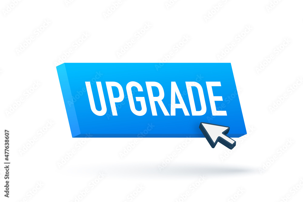 Upgrade flat blue button on white background. Vector illustration design. Upgrade flat blue button on white background. Vector illustration design.