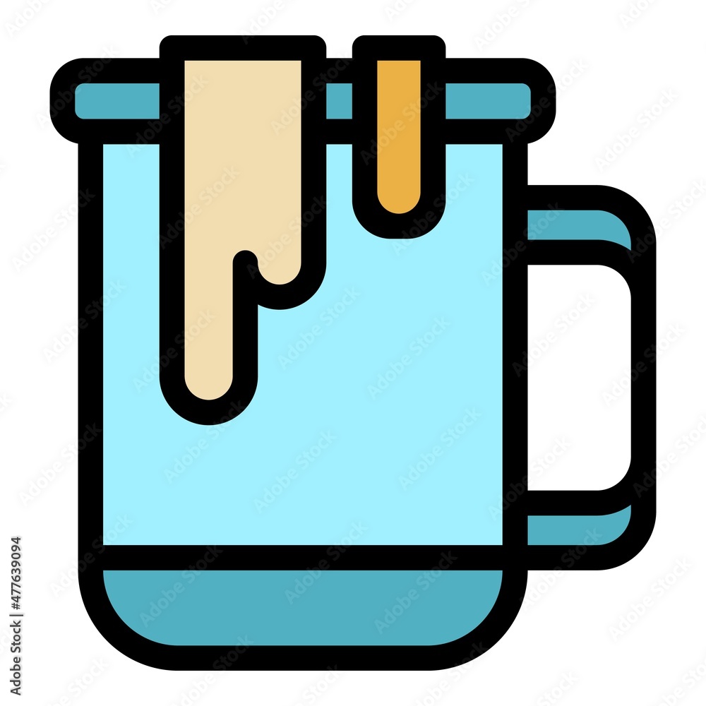 Mug chocolate icon. Outline mug chocolate vector icon color flat isolated Mug chocolate icon. Outline mug chocolate vector icon color flat isolated