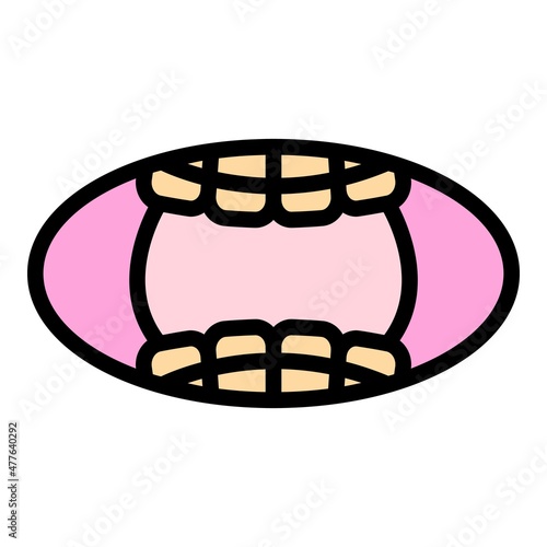 Braces treatment icon. Outline braces treatment vector icon color flat isolated