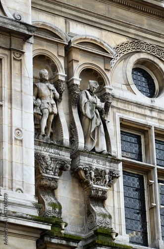 the facade of the city hall of Paris, France