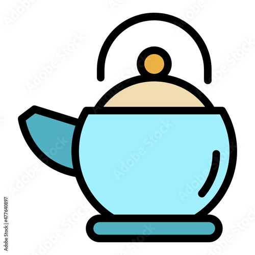 Turkish tea icon. Outline turkish tea vector icon color flat isolated