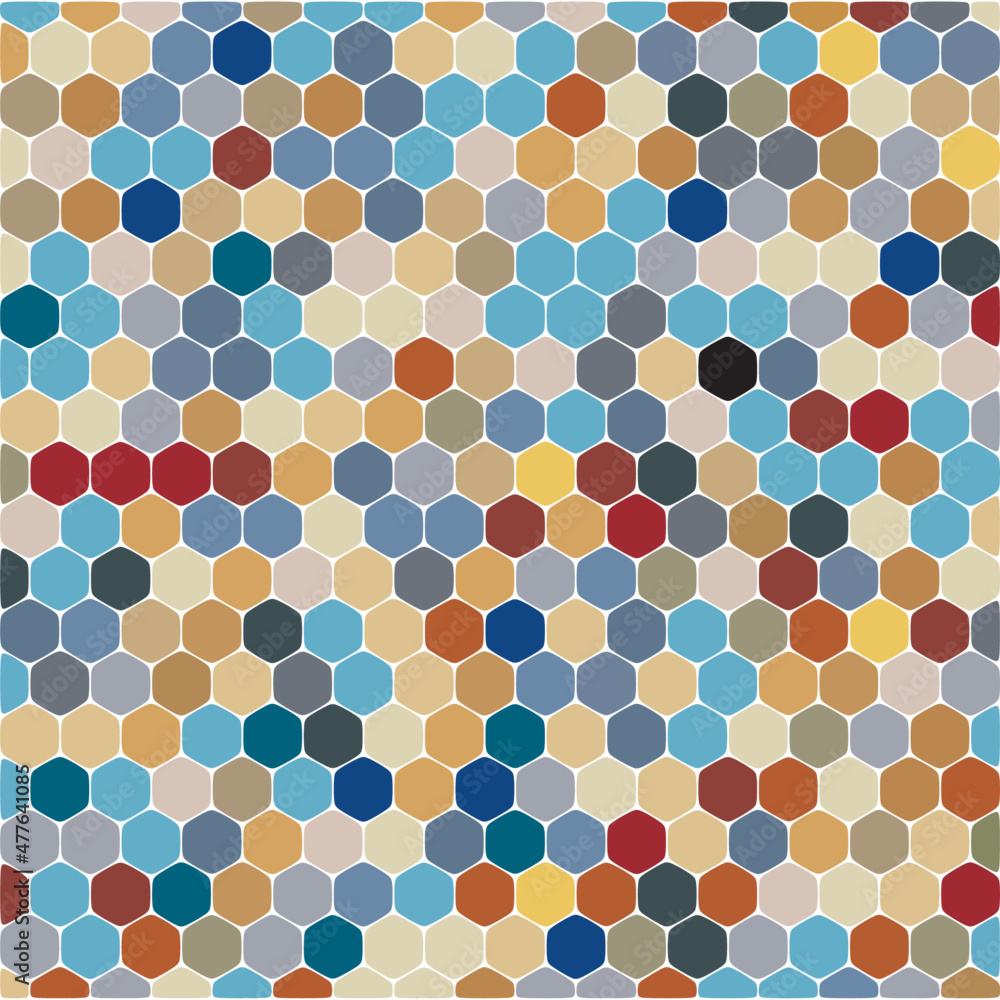Colorful Honeycomb Tiles Mosaic Background Colorful Honeycomb Tiles Mosaic Background