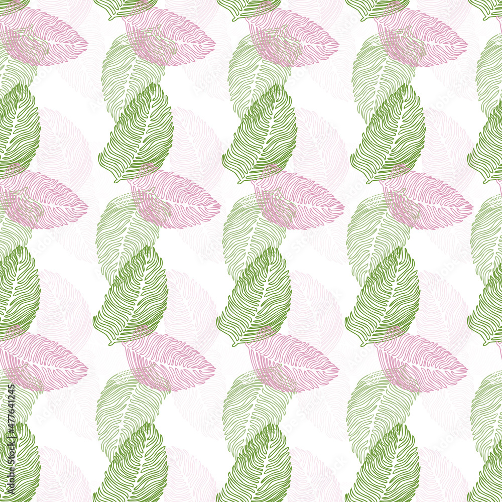Modern palm leaf seamless pattern with hand drawn tropical print. Modern nature background. Vector illustration for seasonal textile. Modern palm leaf seamless pattern with hand drawn tropical print. Modern nature background. Vector illustration for seasonal textile.