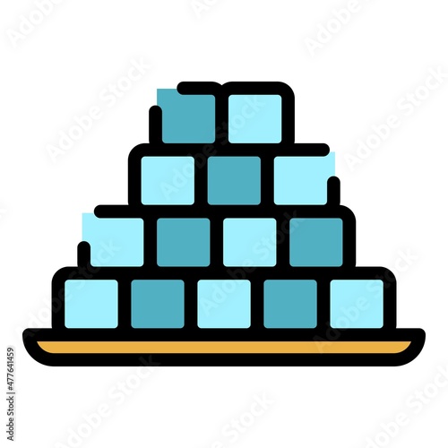Turkish sweets icon. Outline turkish sweets vector icon color flat isolated