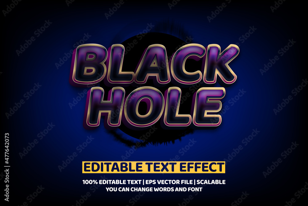 black hole editable text style effect
