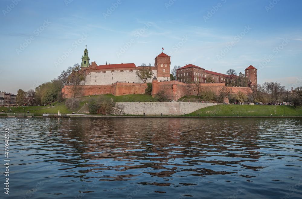 Wawel Castle Skyline and Vistula River - Krakow, Poland