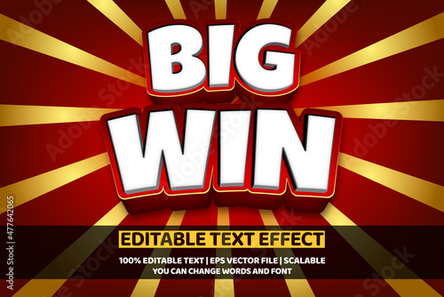 big win editable text effect