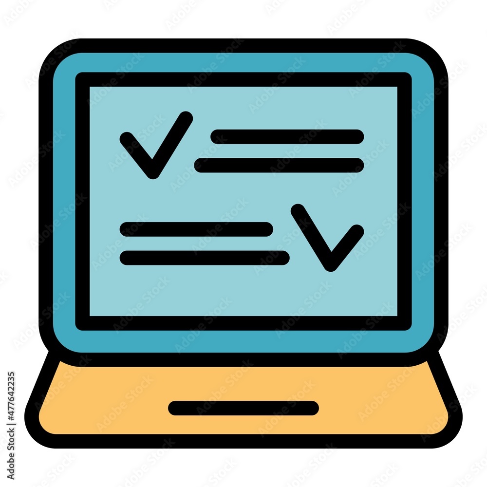 Digital lesson icon. Outline digital lesson vector icon color flat isolated Digital lesson icon. Outline digital lesson vector icon color flat isolated