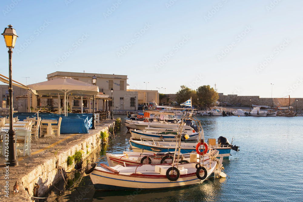 Old Venetian port of Rethymno, Greek island Crete