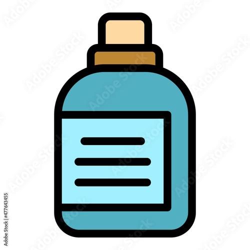 Dog food bottle icon. Outline dog food bottle vector icon color flat isolated