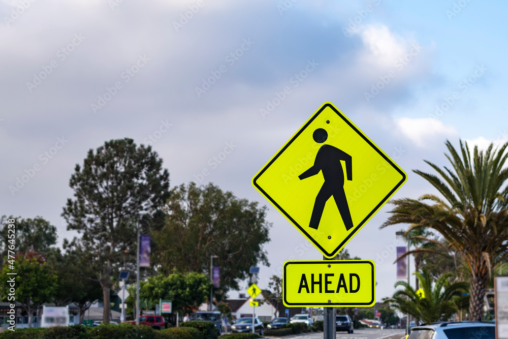 Pedestrian crossing sign, San Diego, California
