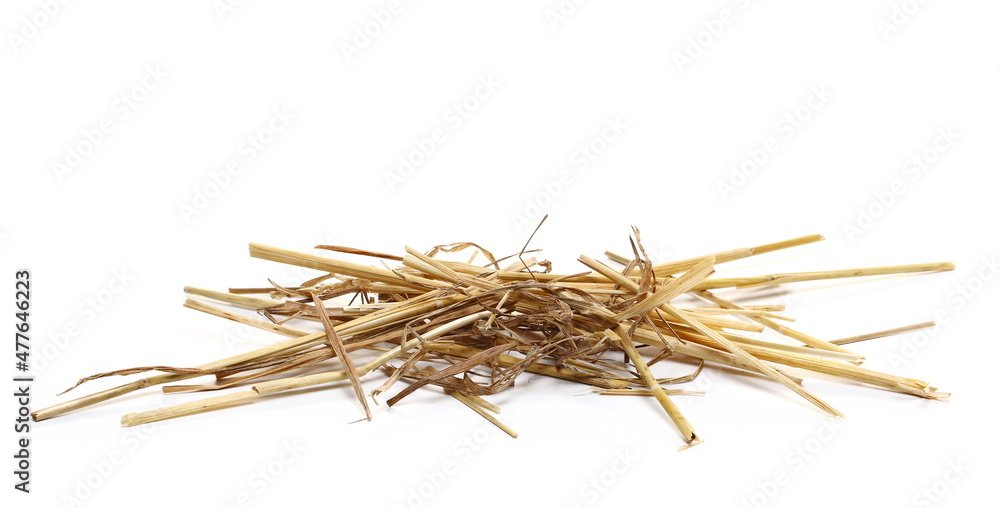 Pile straw isolated on white background and texture Pile straw isolated on white background and texture