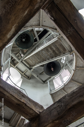The bell on the belfry at the Basilica of the Blessed Virgin Mary in Chelm Fotobehang