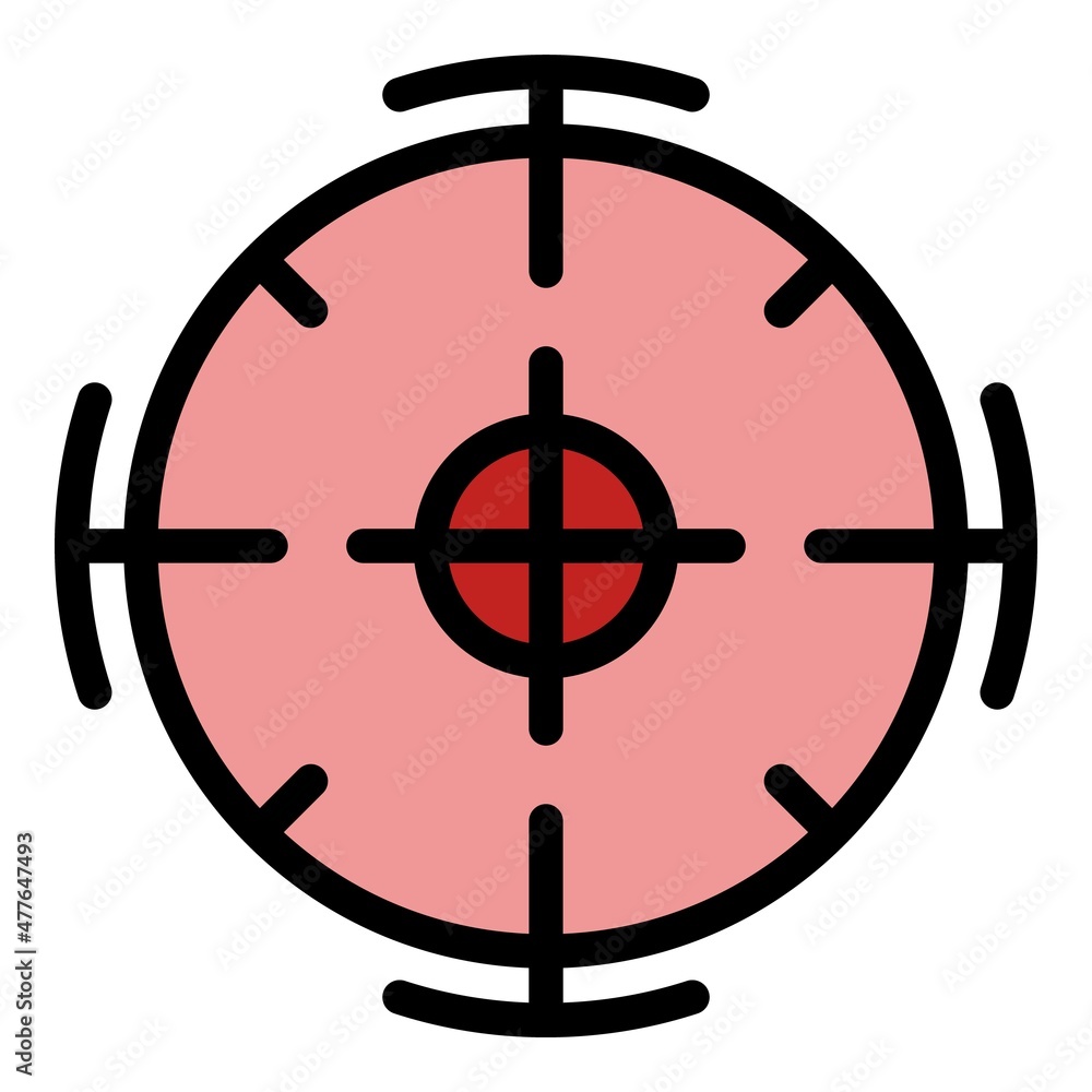 Focus point icon. Outline focus point vector icon color flat isolated Focus point icon. Outline focus point vector icon color flat isolated