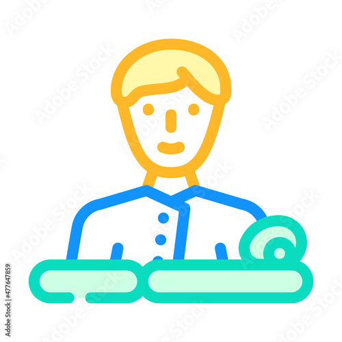 masseur business color icon vector. masseur business sign. isolated symbol illustration