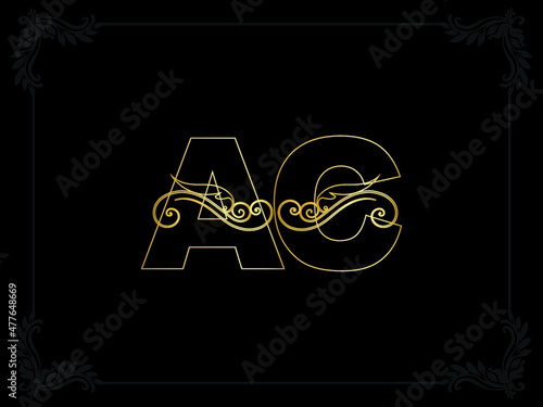 Luxury AC Letter Logo, Slime Monogram Ac elegant and luxury Initial logo icon design