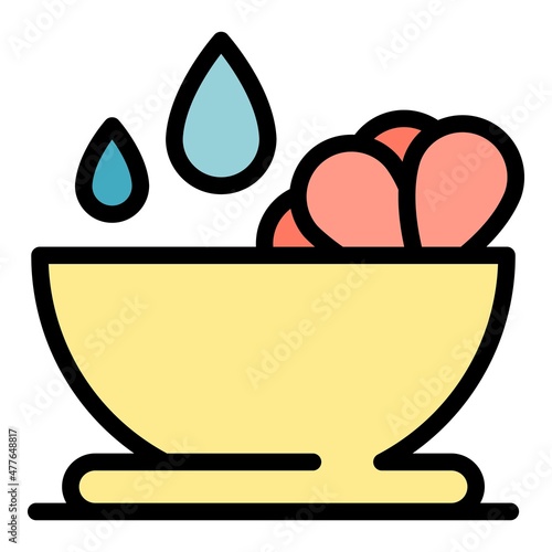 Canola bowl icon. Outline canola bowl vector icon color flat isolated