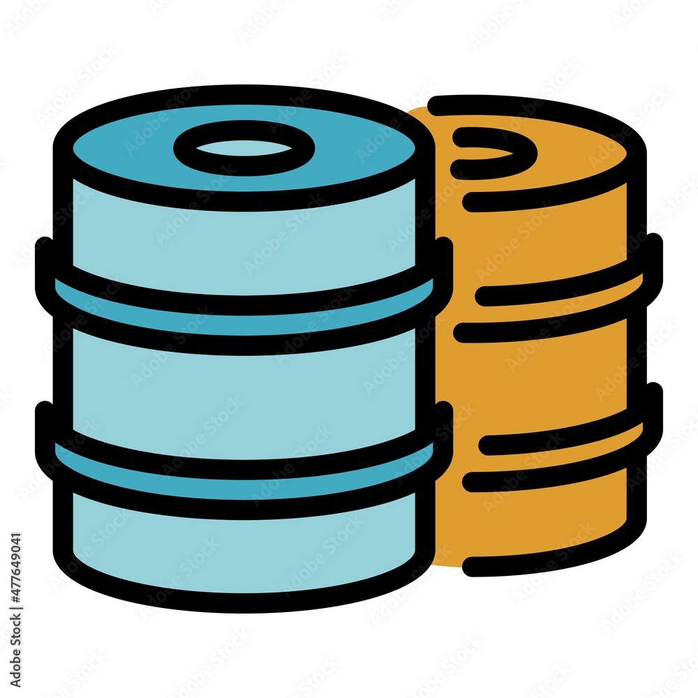 Oil barrel icon. Outline oil barrel vector icon color flat isolated Oil barrel icon. Outline oil barrel vector icon color flat isolated