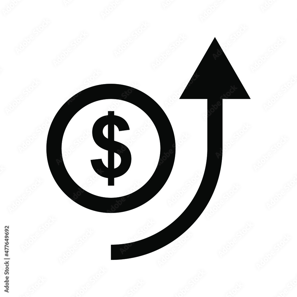increase money growth icon. Vector illustration. increase money growth icon. Vector illustration.