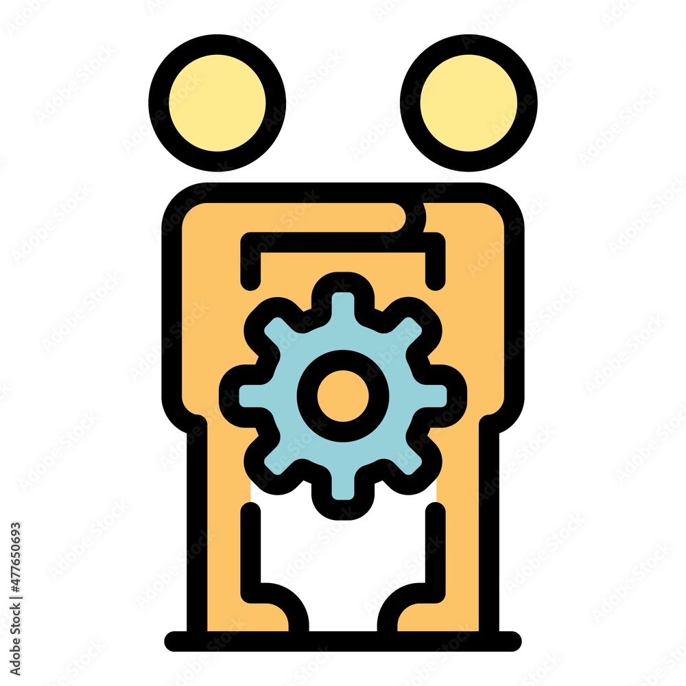 People connection icon. Outline people connection vector icon color flat isolated