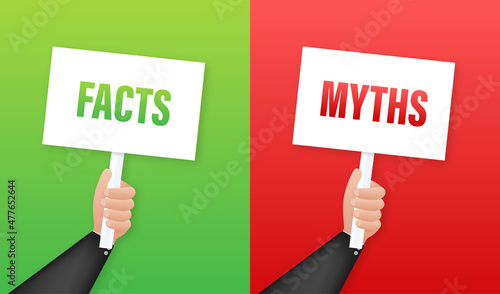 Myths facts. Facts, great design for any purposes. Vector stock illustration.