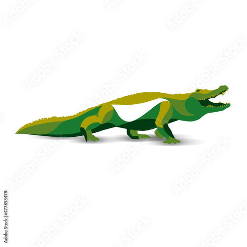 Vector image  crocodile  alligator with open mouth  logo of the power of the wild