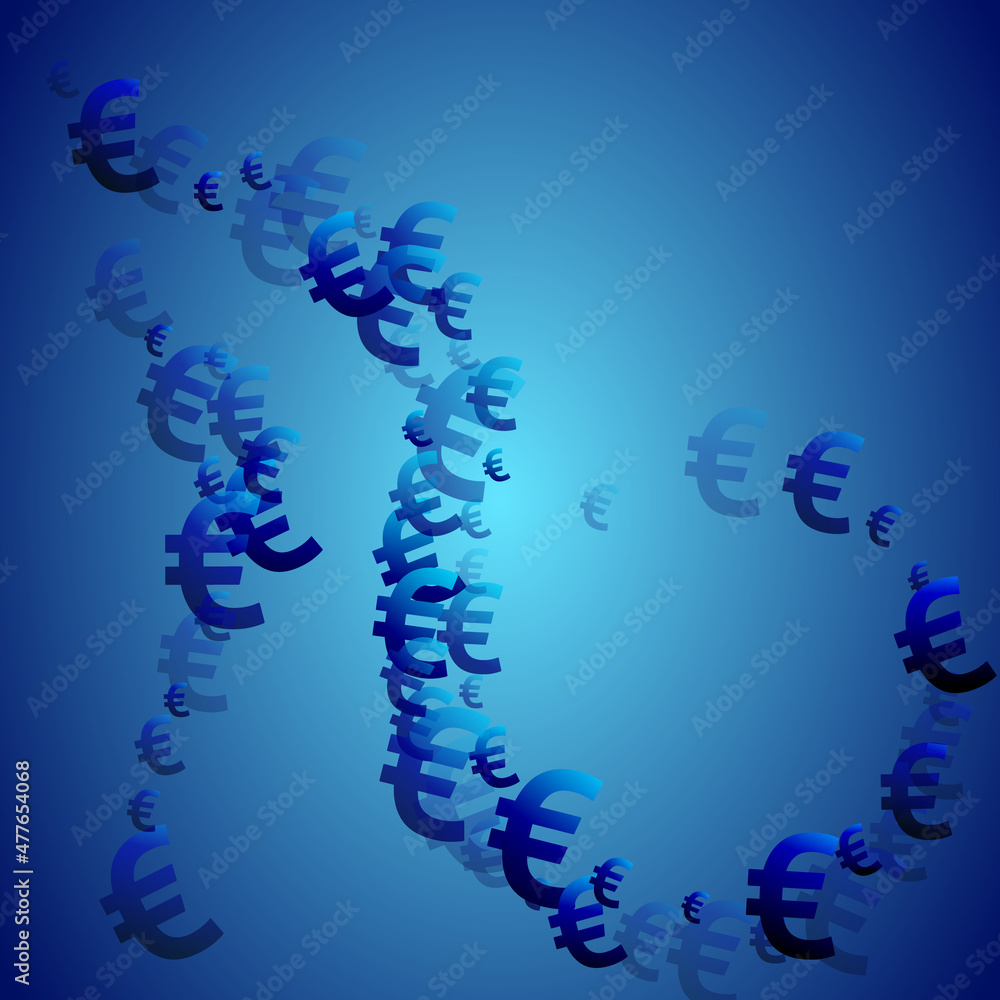 Euro blue signs scatter currency vector Euro blue signs scatter currency vector