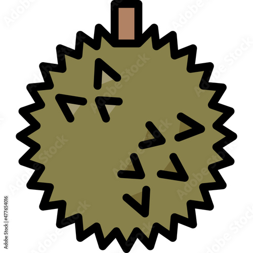 durian filled outline icon