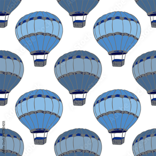 Cartoon hot air balloons  illustration vector seamless patter.