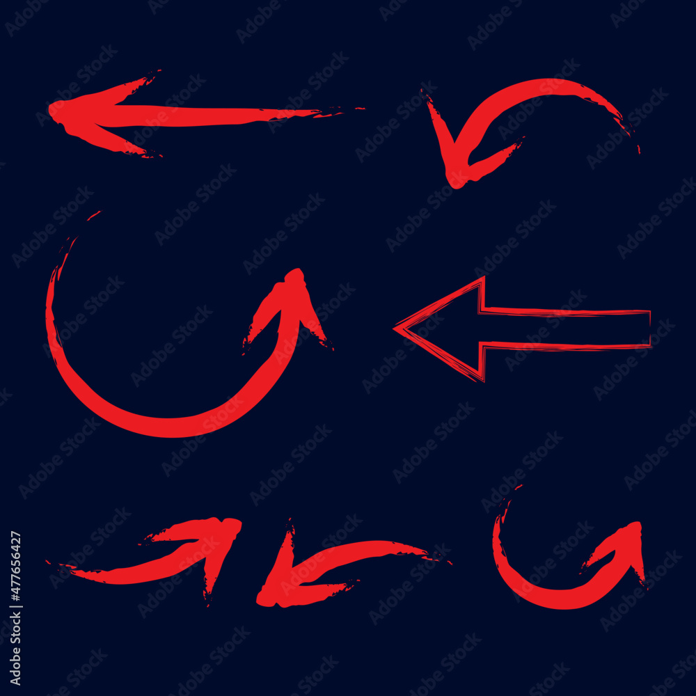 Arrows on a dark background. Direction signs 