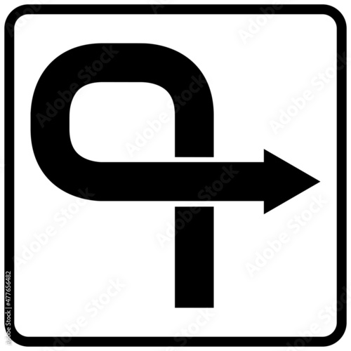Two-level interchange sign. Vector. Arrow