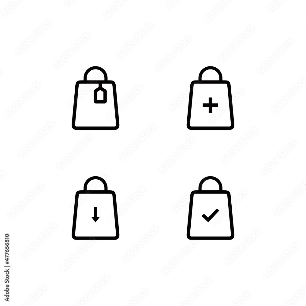 Shopping bag icon set vector Shopping bag icon set vector