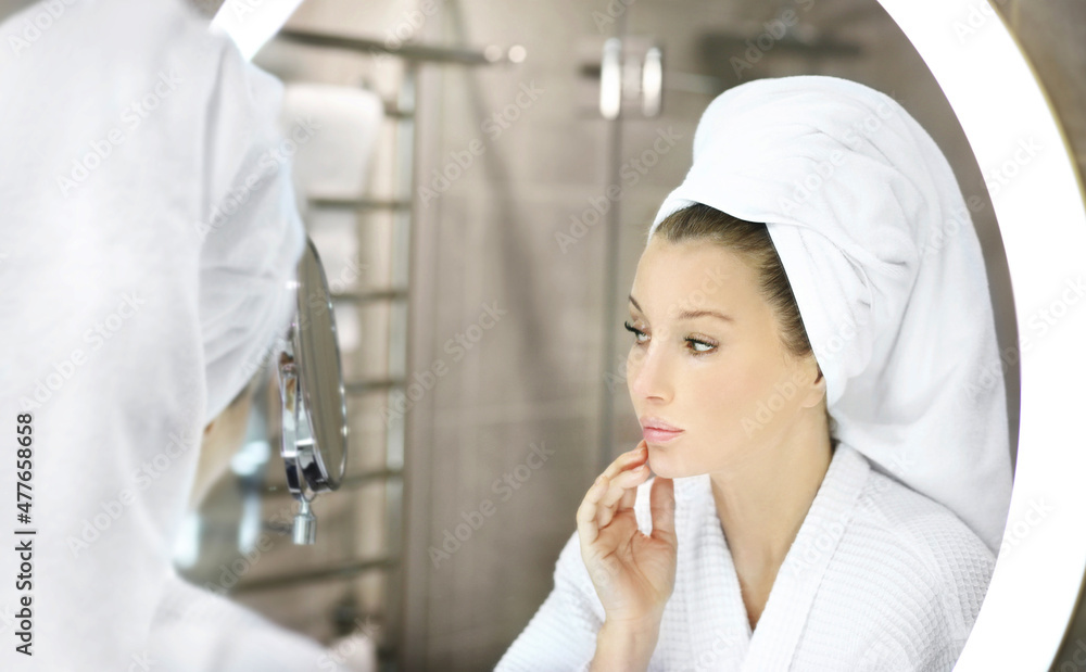Magic anti-aging cream.Applying the cream. Magic anti-aging cream.Applying the cream.