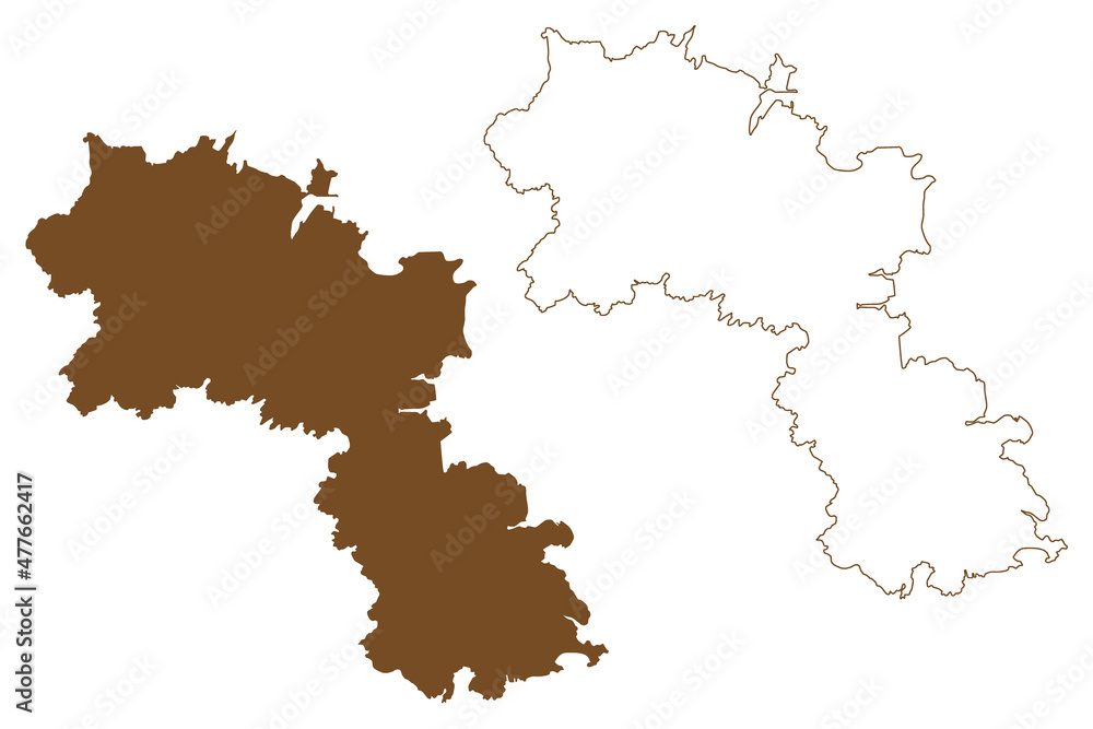 Obraz premium Holy island (United Kingdom of Great Britain and Northern Ireland, Irish Sea, Wales) map vector illustration, scribble sketch Holyhead map