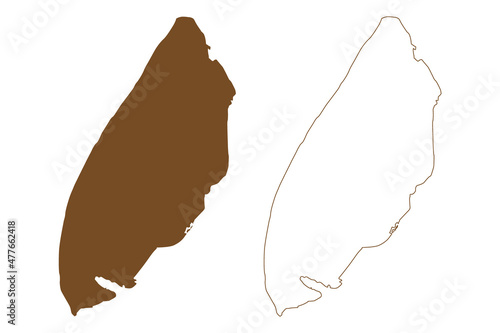 Texel island (Kingdom of the Netherlands, Holland, West Frisian Islands) map vector illustration, scribble sketch Texel map