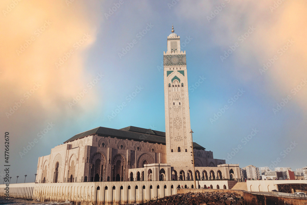 scenic view of Hassan II Mosque against sky - Casablanca, Morocco