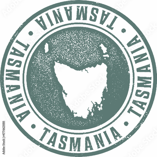 Vintage Tasmania Country Travel Stamp