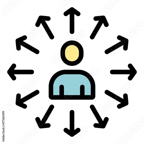 Human opportunity icon. Outline human opportunity vector icon color flat isolated