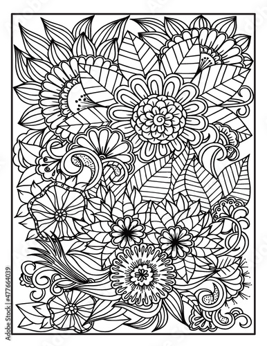 pattern coloring page for adult