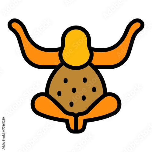 Wild gibbon icon. Outline wild gibbon vector icon color flat isolated