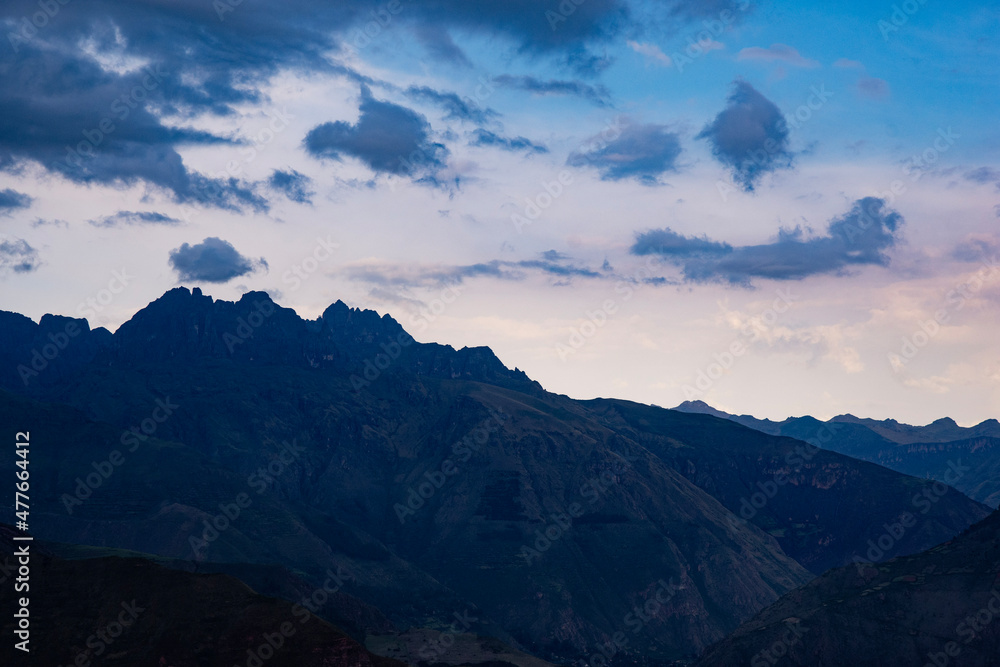 clouds over mountains