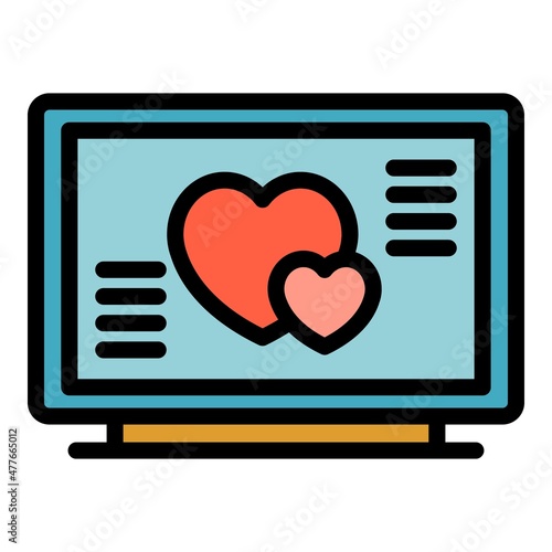 Telemedicine icon. Outline telemedicine vector icon color flat isolated