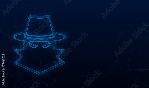 Cyber attack. Data Phishing with fishing hook, laptop, internet security. Vector stock illustration